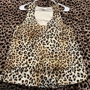 Leopard Print Chiffon Tank Top